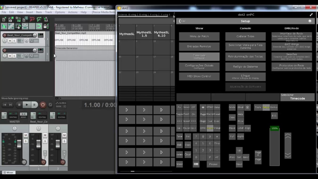 MA Dot2 OnPC - Timecode