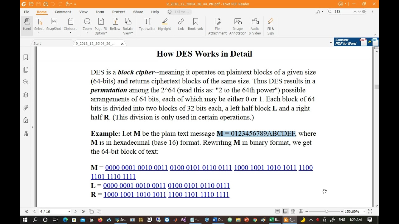 Cryptography Lectures - Data Encryption Standard (DES) Step by Step Arabic محاضرات التشفير بالعربي