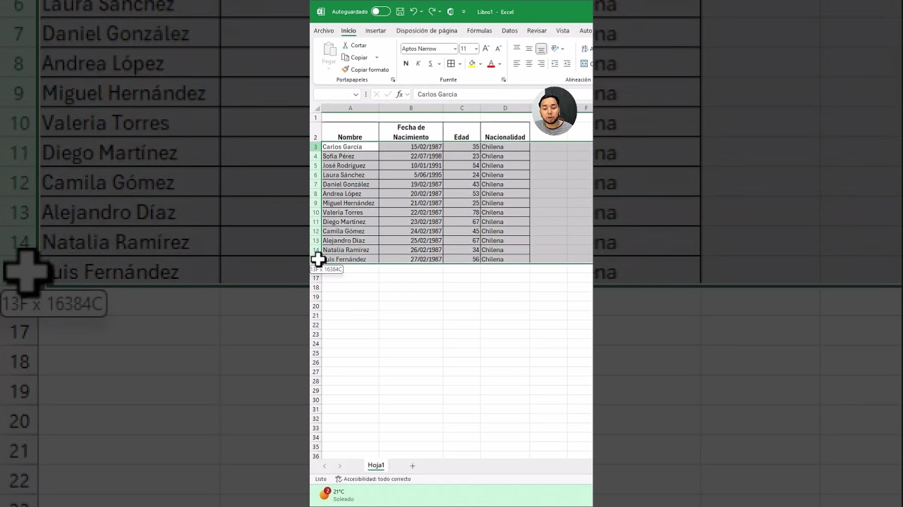Como poner todas las celdas de un mismo tamaño en Excel