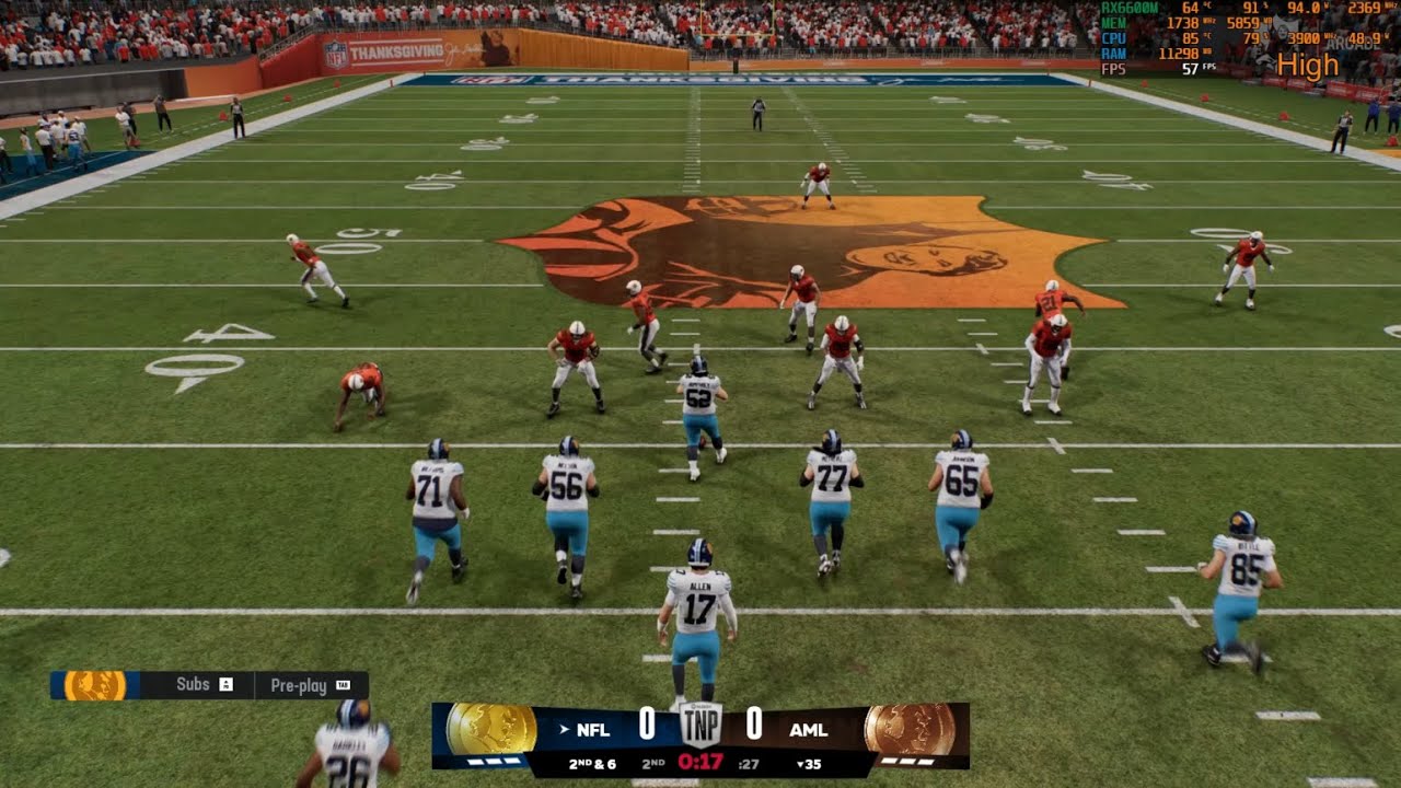 Madden NFL 26 (максимальные настройки) - RX 6600M - R5 5600H - Lenovo Legion 5