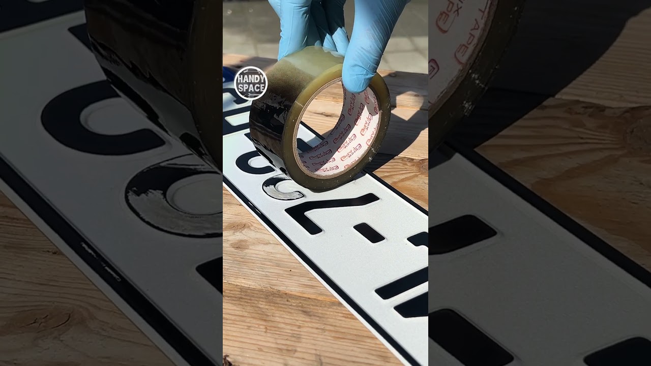 Tape and Spray Paint Restore a Number Plate Instantly! #tricks #painting