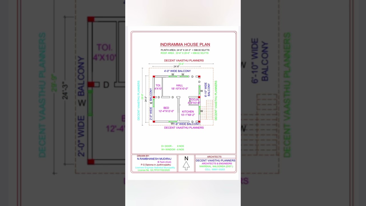 INDIRAMMA HOUSE PLAN #telangana 24'-8