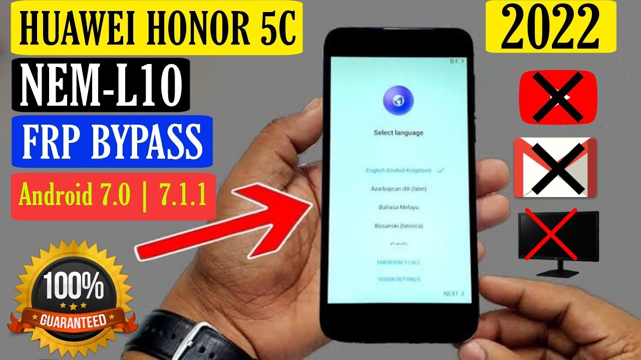 Huawei Honor 5C NEM-L10 FRP Bypass | Google Account Bypass | Huawei Honor 2022 FRP BYPASS Without PC
