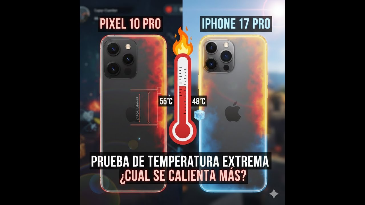 pixel 10 pro vs iphone 17 pro prueba de temperatura