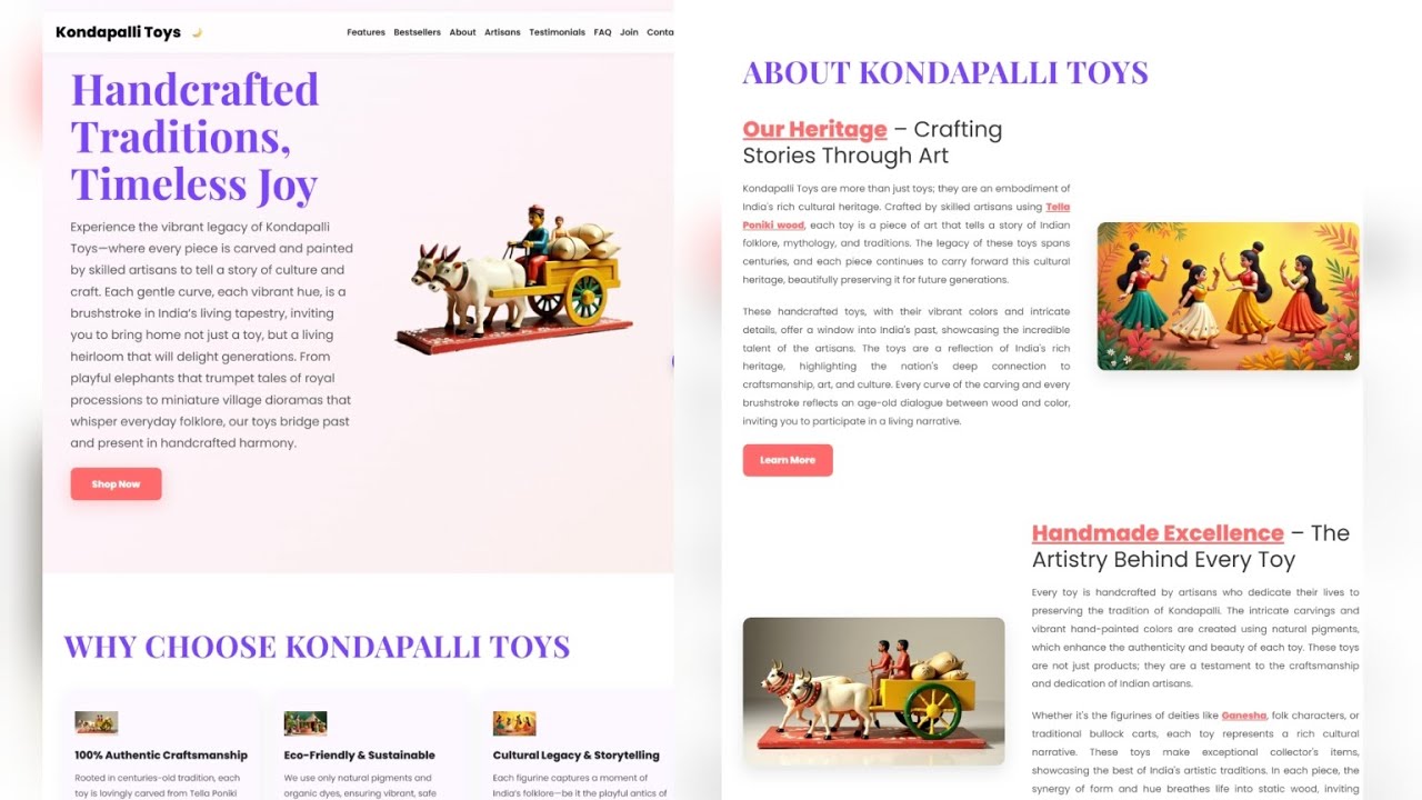 Responsive Kondapalli Toys Website | 