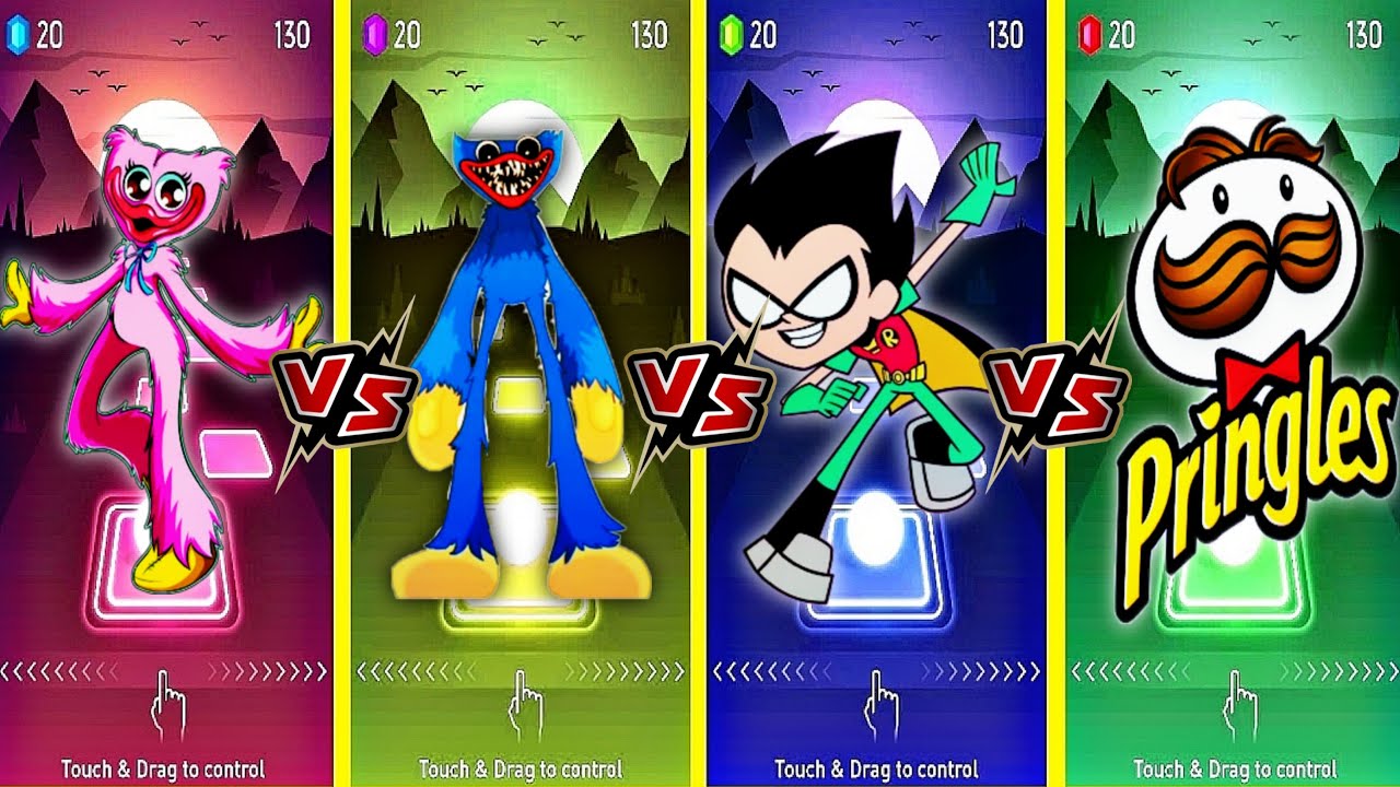 SPRUNKI OC KISSY MISSY 🆚HUGGY WUGGY 🆚 ROBIN 🆚 PRINGLES COFFIN DANCE SONG IN TILES HOP