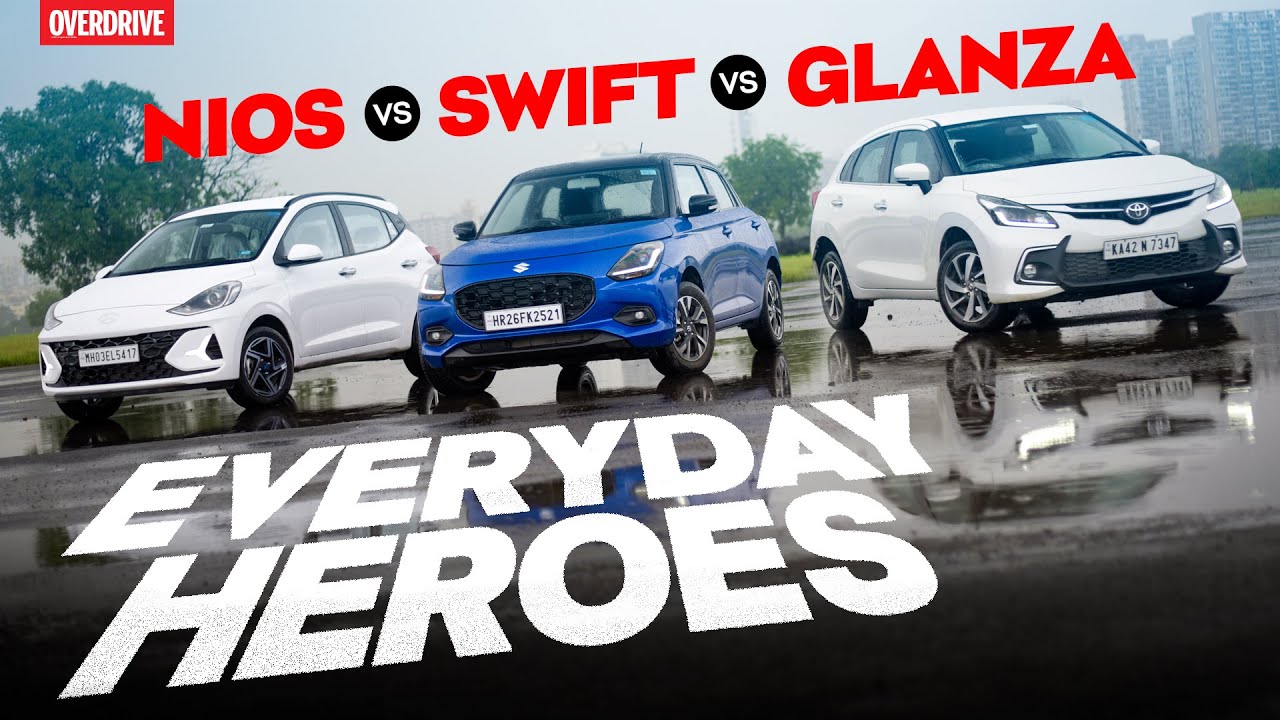 Сравнительный обзор Maruti Suzuki Swift 2024, Toyota Glanza и Hyundai Nios &mdash; битва бестселлеров
