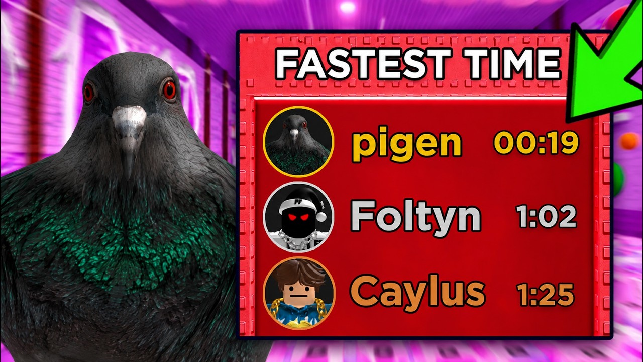 PIGEON Beat World I,World II,World III In +1 Speed Keyboard Escape Roblox! *(CRAZY SPEEDRUN)*