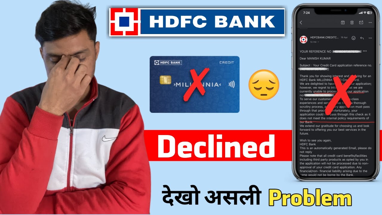HDFC Millennia Credit Card Declined || मुझे  कार्ड क्यूँ नही मिला | hdfc credit card  disapproved