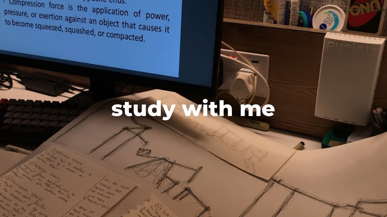 study with me at night !!! | jazz-hop coffee shop vibes | 1 hr IRL