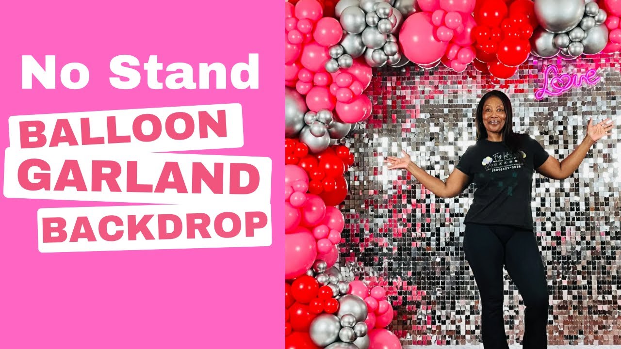 How To Make a Balloon Garland Backdrop Without Stand | Easy Valentines Day Balloon Decor #diy #howto