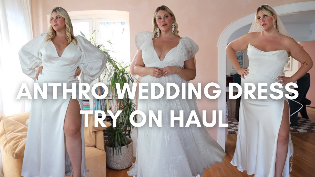 ANTHROPOLOGIE WEDDING DRESS TRY ON | PLUS SIZE WEDDING DRESS TRY ON | SIZE 16 UK 20 | DID IT FIT?