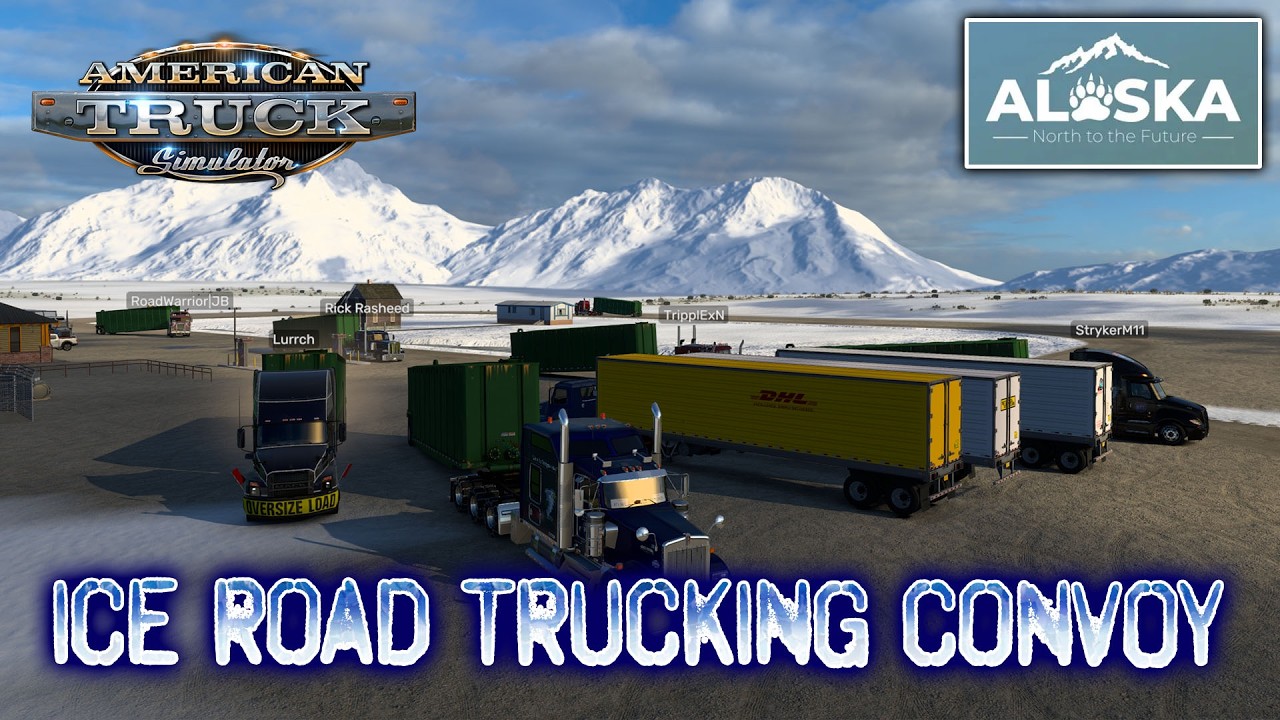 Ice Road Trucking Convoy in Alaska - American Truck Simulator