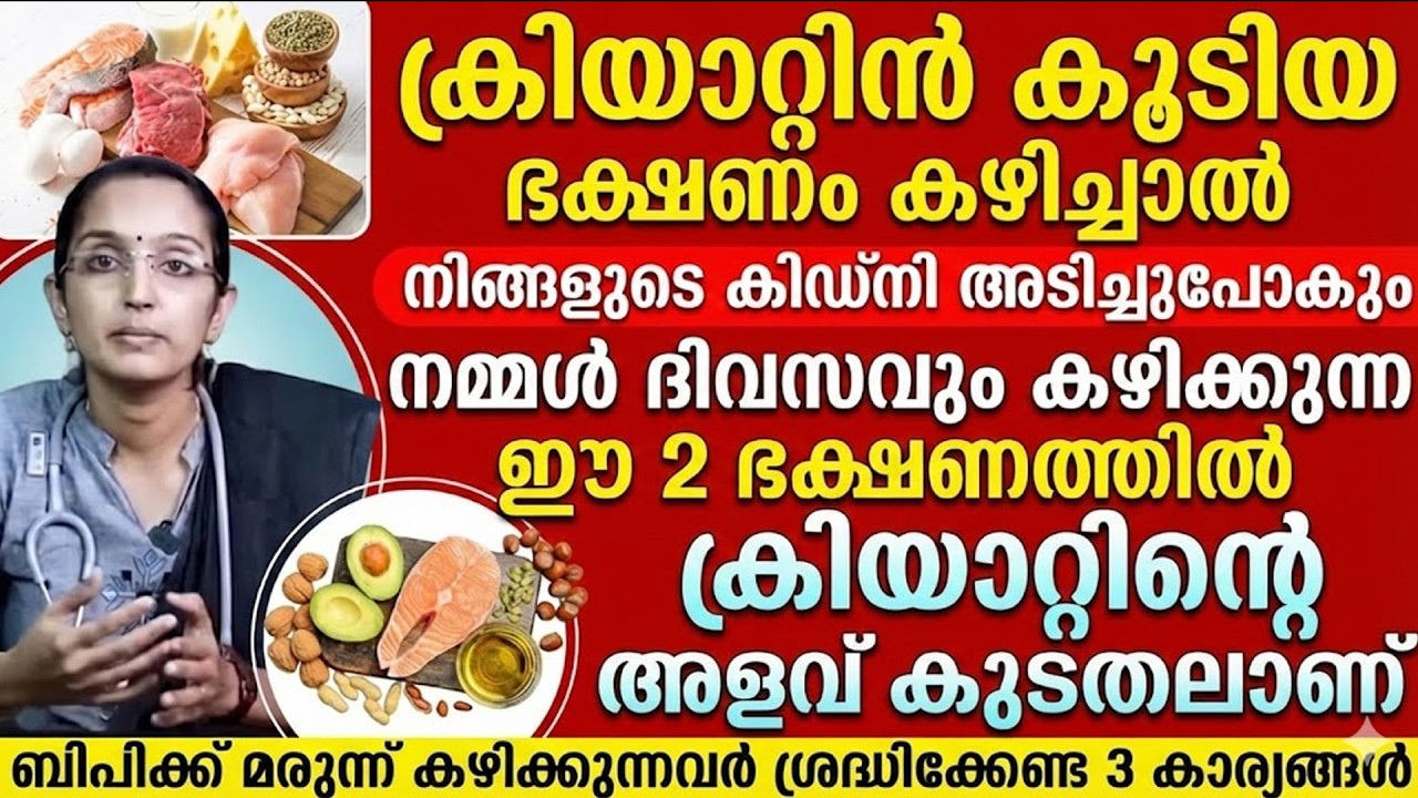 ക്രിയാറ്റിൻ കൂടിയ ഭക്ഷണം കഴിച്ചാൽ കിഡ്‌നി അടിച്ചുപോകും | CREATIN KURAYAN | KIDNEY FAILURE