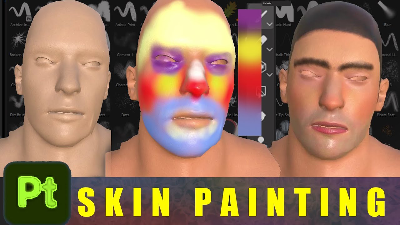 Adobe Substance Painter 3D  BASIC FACE SKIN  Texturing