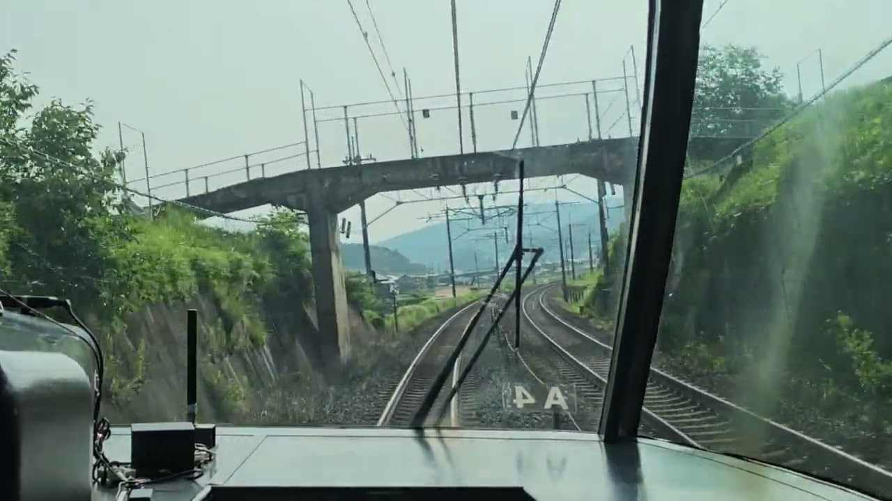 特急しなの1号　長野行　多治見から中津川駅　前面展望　383系