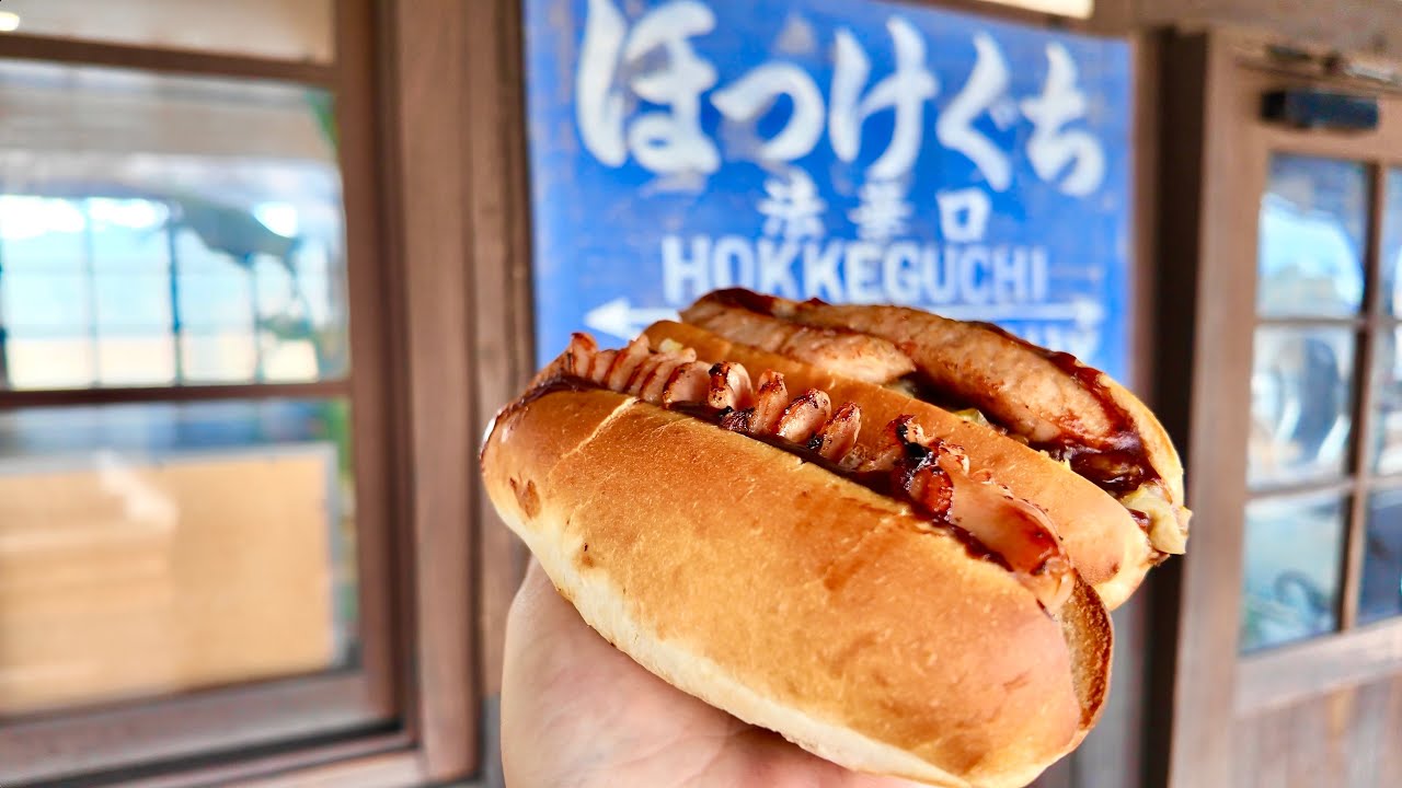 昔の駅の中にあるサンドのお店！今屋のハンバーガー！休日は行列ができる！鉄板で焼き上げる出来立てのサンド！