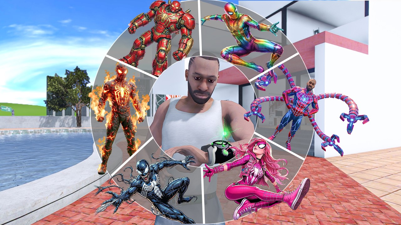 Franklin Join Avengers and Become Spiderman in Indian Bike Driving 3D