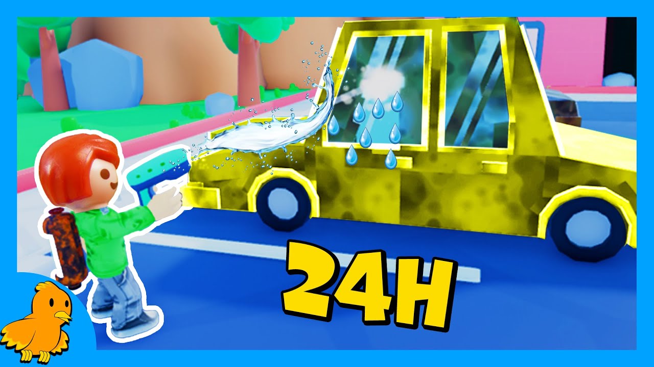 Playmobil Familie Vogel: Julian arbeitet 1 Tag in der Waschanlage | Roblox