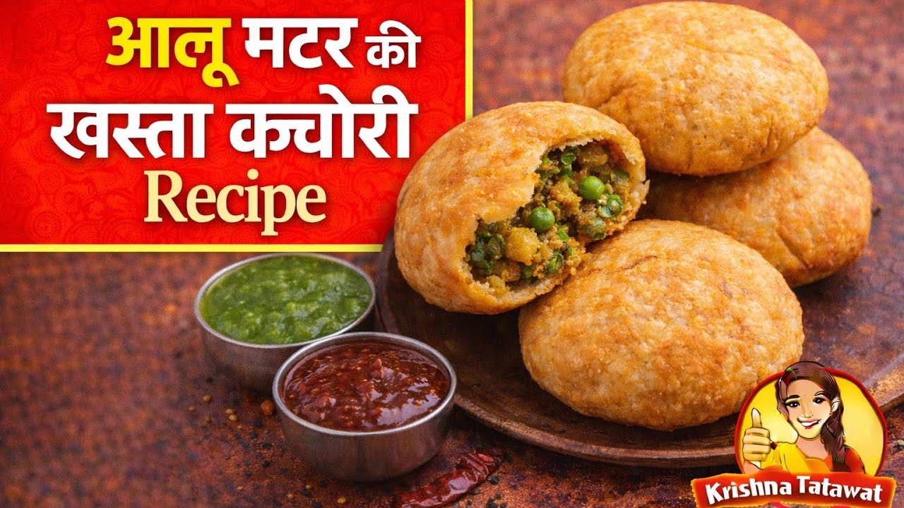 दुकान जैसी आलू मटर की खस्ता कचौरी | परफेक्ट कुरकुरी कचौरी रेसिपी #food #recipe #indianfood 