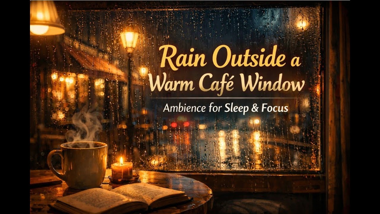 Rain Outside a Warm Café Window | Ambience for Sleep & Focus