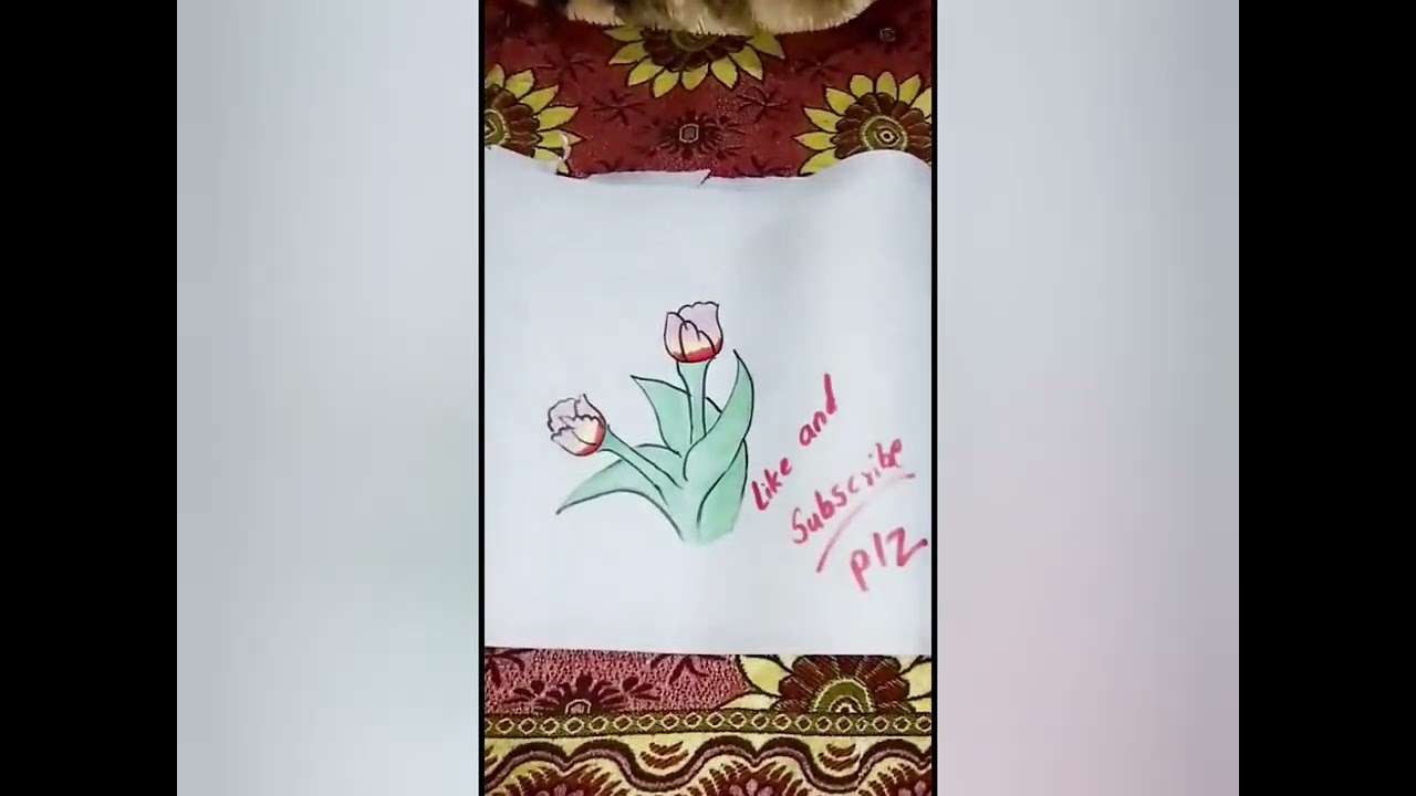 Draw colourful tulips