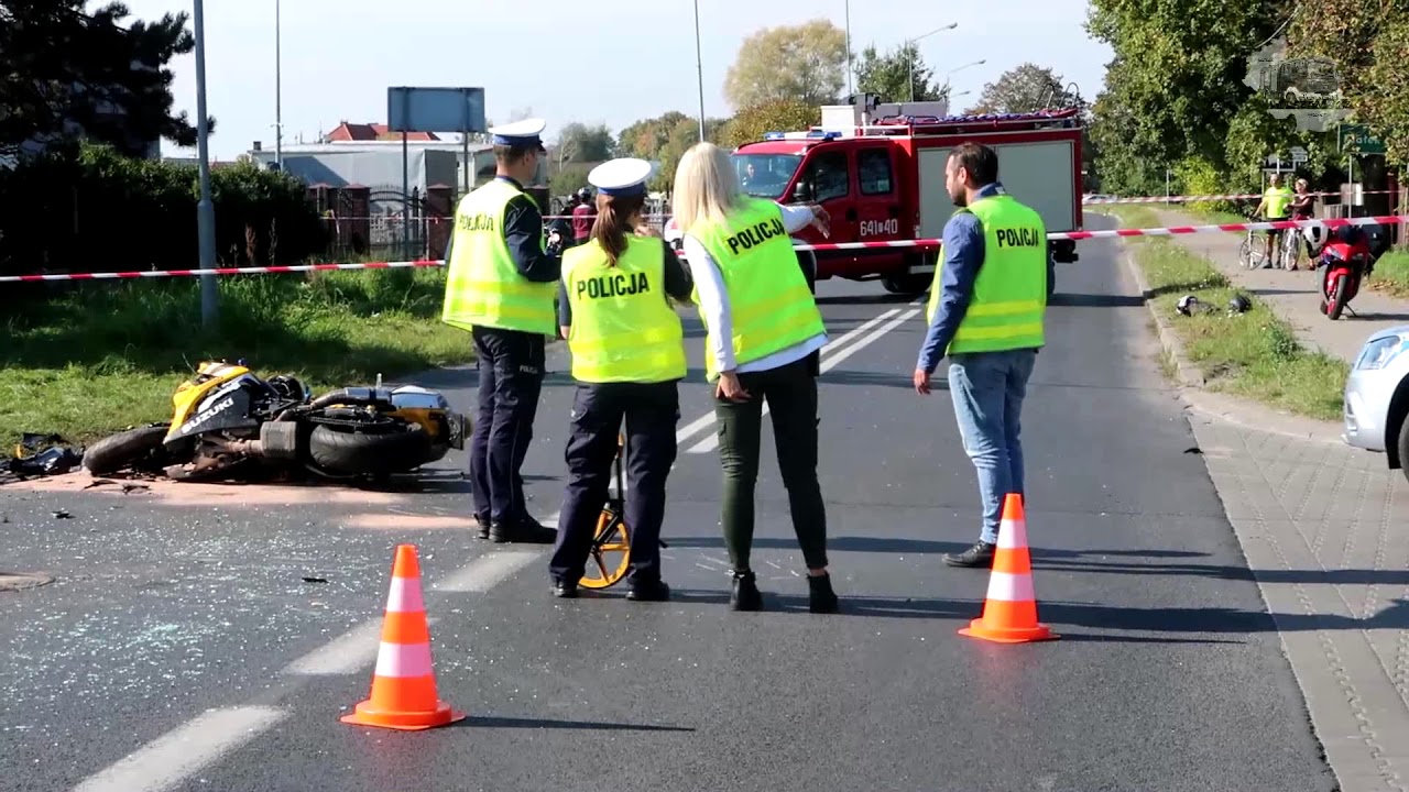 Wypadek z udziałem motocyklisty w Wolsztynie
