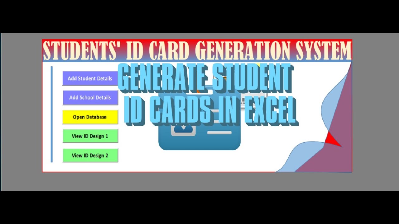 STUDENTS' ID CARD SYSTEM IN EXCEL