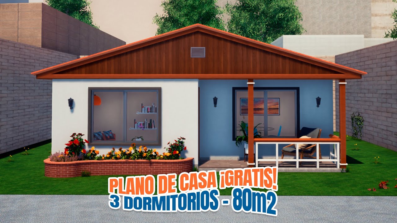 Planos de casa ¡ECONÓMICA! 🏡  #3 Dormitorios ➜ (DWG / PDF)