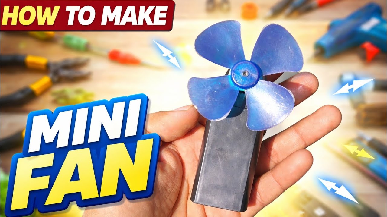How to make Mini Fan !! घर पर छोटा पंखा कैसे बनाएं !! Home made Chhota Fan bnana shike 