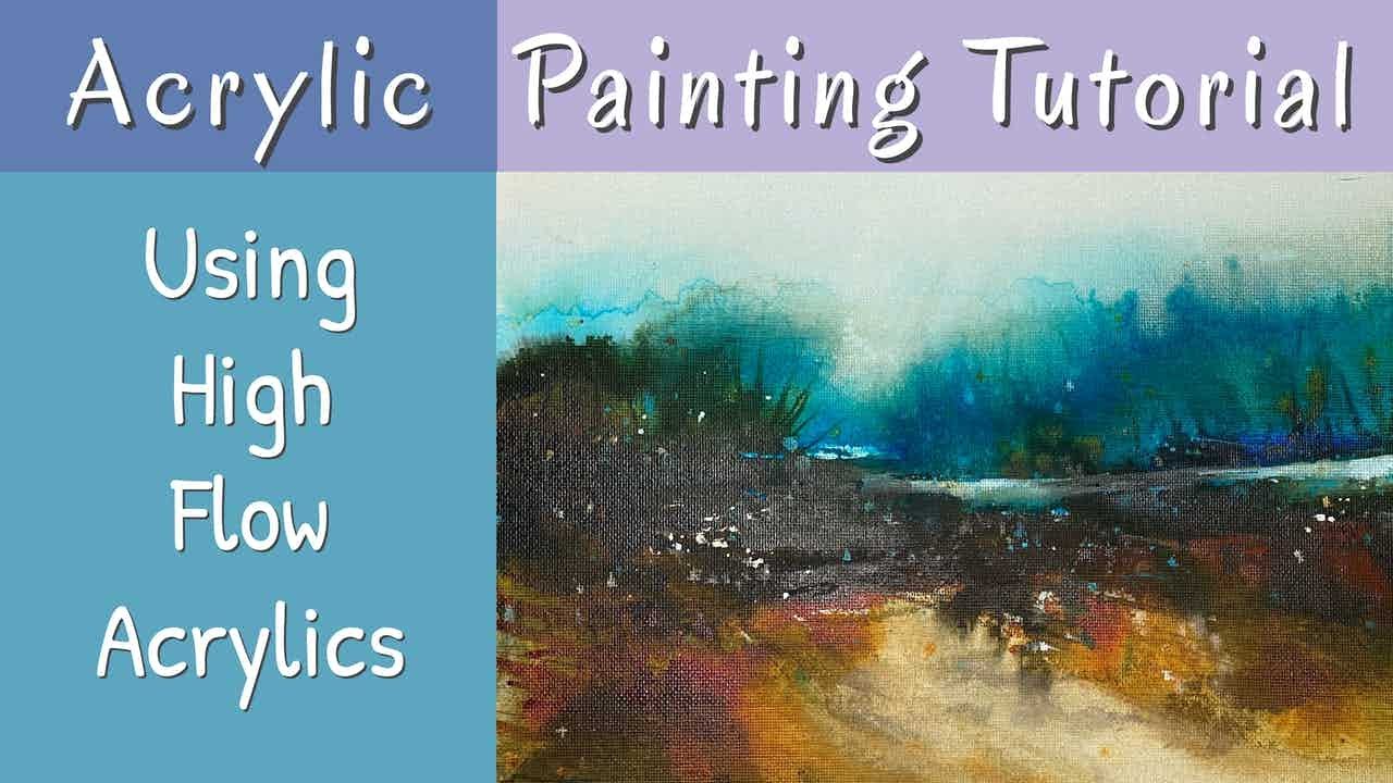 Atmospheric Abstract Landscape Painting Using High Flow Acrylics