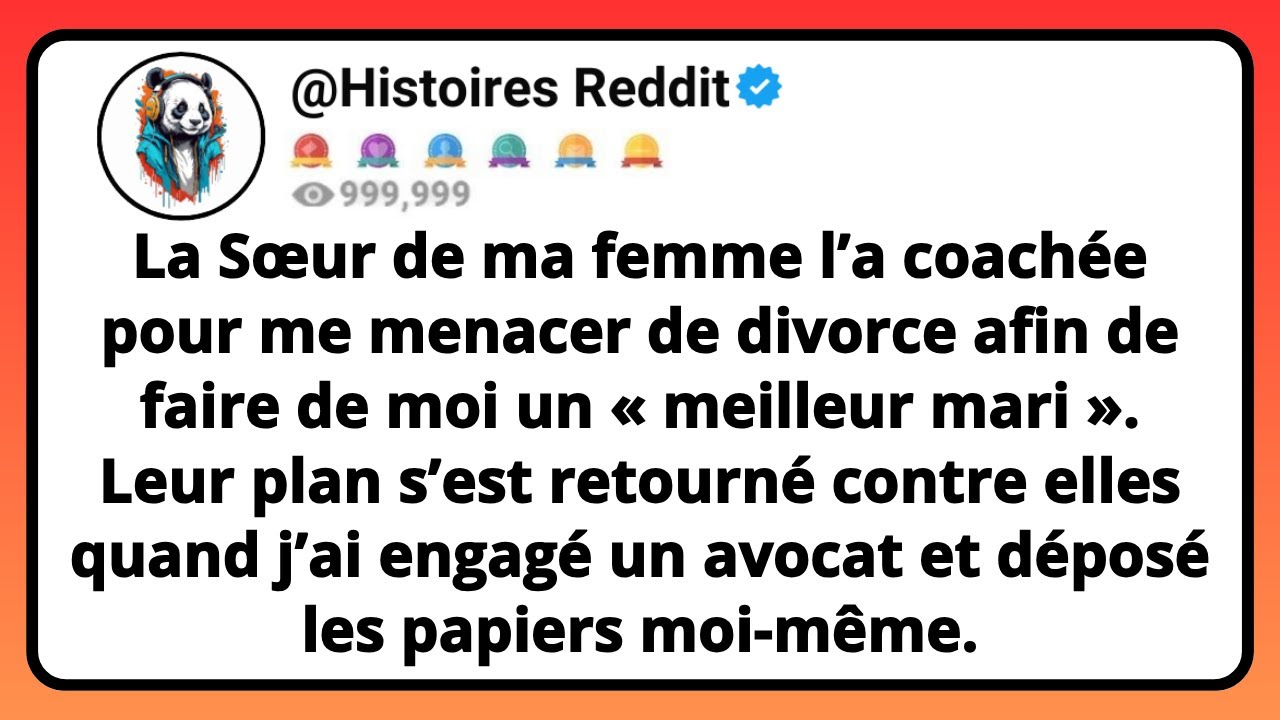 La SŒUR De Ma Femme L’a Coachée Pour Me Menacer De Divorce Afin De Faire De Moi Un « Meilleur...
