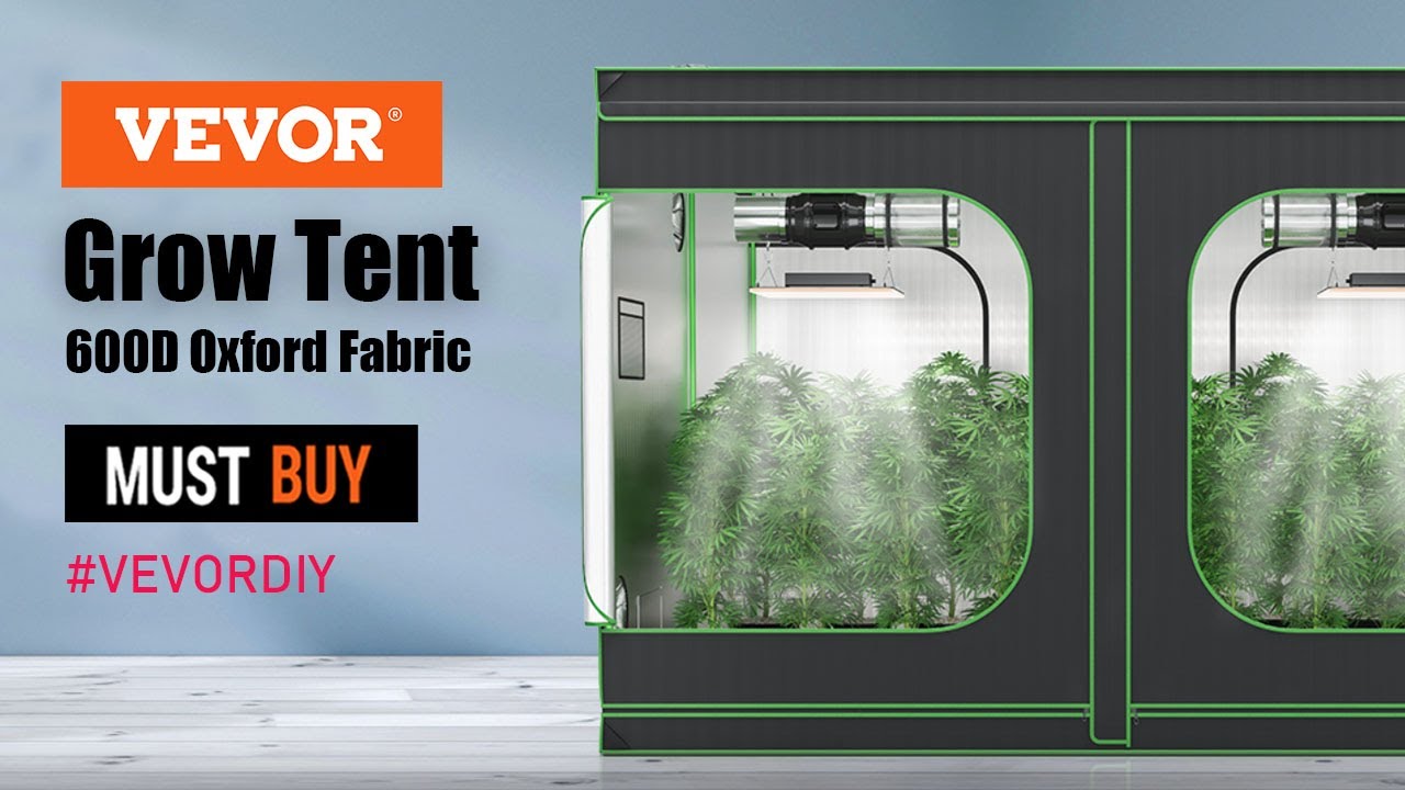 VEVOR Grow Tent, High Reflective 600D Mylar Hydroponic Growing Tent with Observation Window