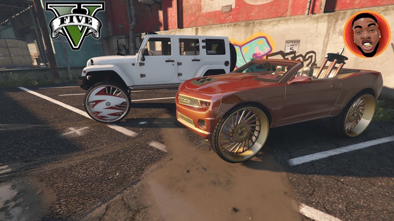 Buying CJ So Cool Jeep and Camaro (Tank) on 32's! GTA 5 Real Street Life Day 45