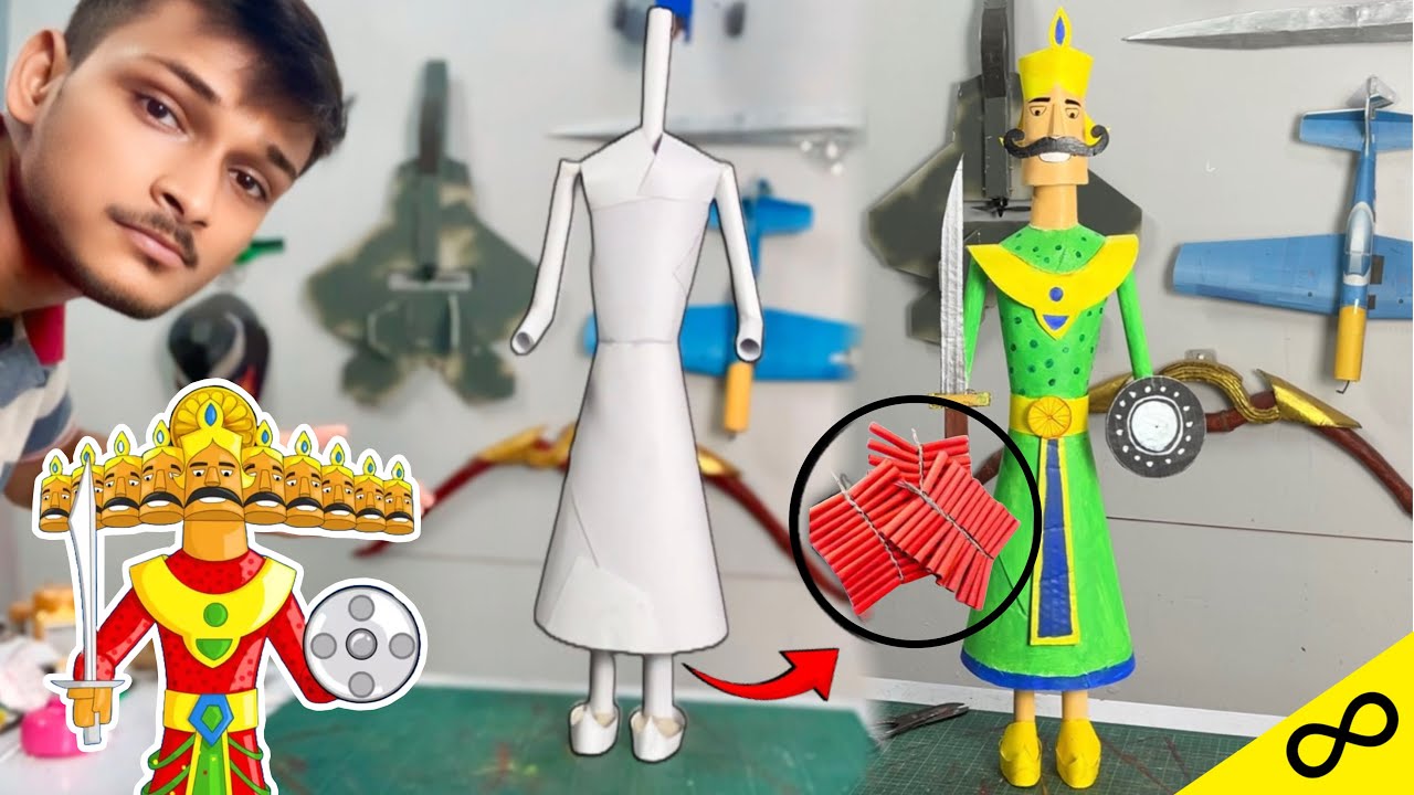 कागज़ से Complete Ravan Making 2024 with full patake (पटाखे)