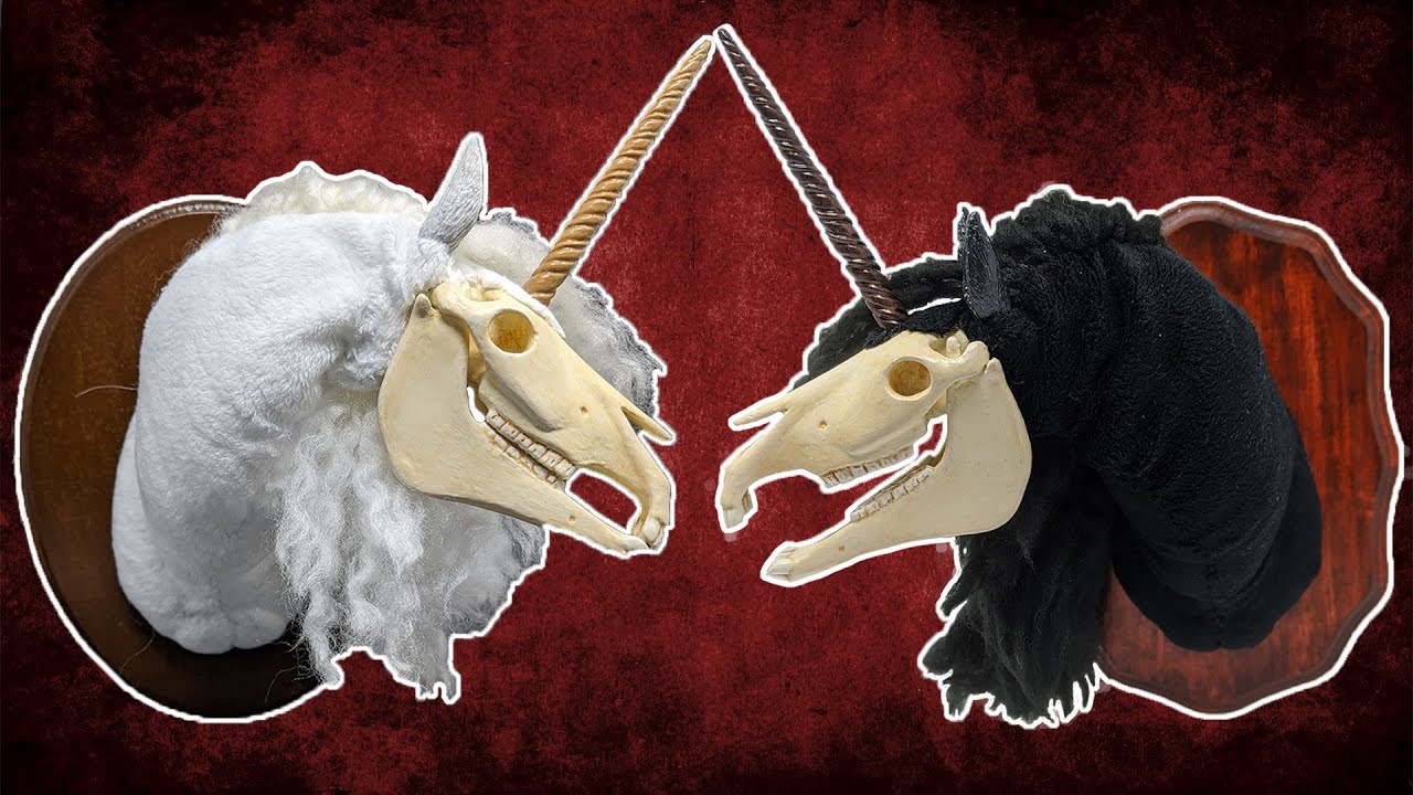 Poseable faux taxidermy head of an undead unicorn | Artdoll tutorial
