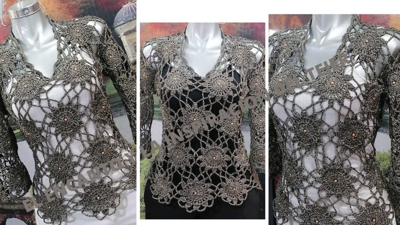 ELEGANTE BLUSON TEJIDO A CROCHET PARA CONSENTIRNOS ESTE 10 DE MAYO