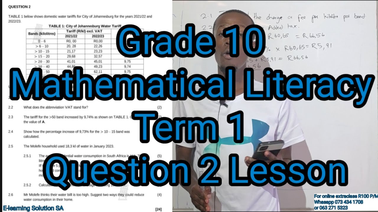 Grade 10 Mathematical Literacy Term 1 | Question 2 Lesson 03 of 2026
