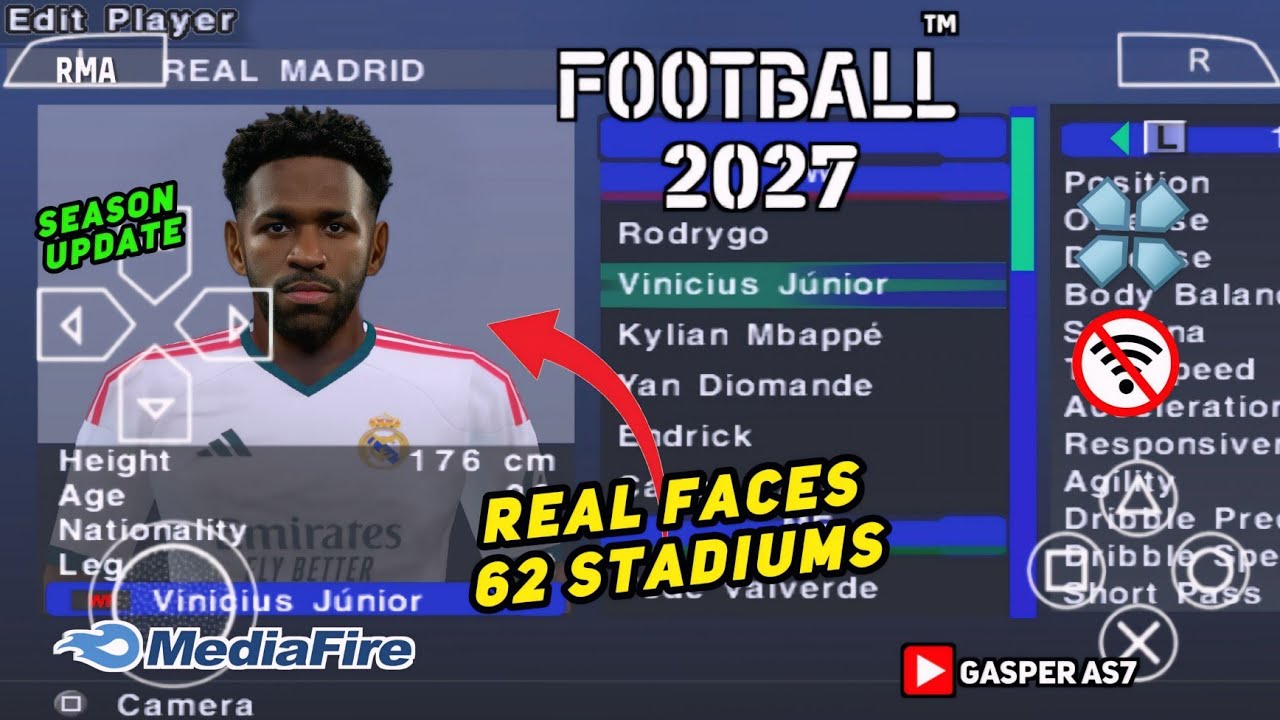 eFootball PES 2027 PSP Android Offline Камера как в PS5 | Efootball 2027 PPSSPP Обновление сезона...