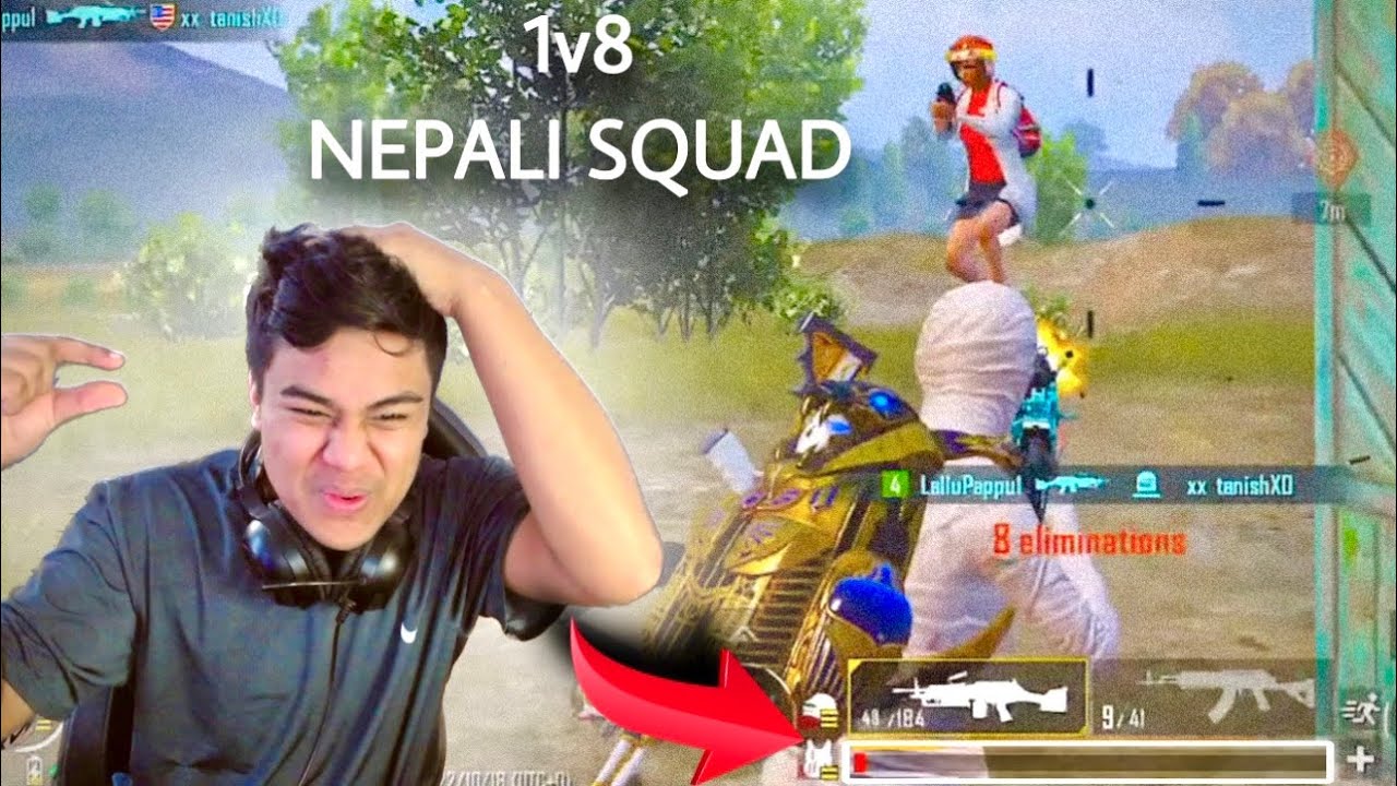 1V8 Against NEPALI Squad | My Random Team Mate Says Give Us Some Kills You Are Pro Player