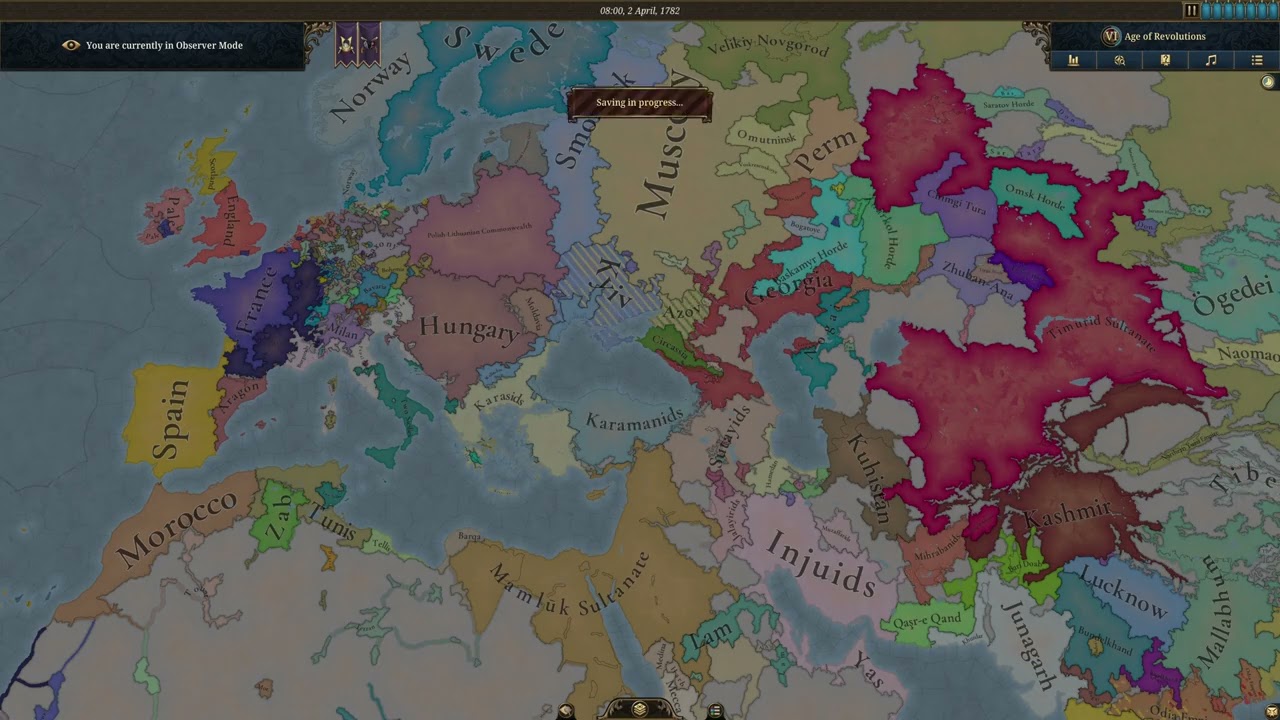 1000 Years EU5 Timelapse 1337 - 2338