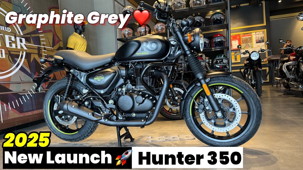 Royal Enfield Hunter 350 Graphite Grey New Model 2025 Detailed Review 
