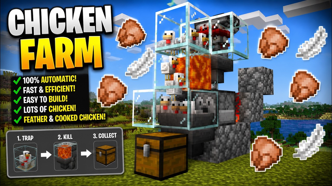 Простая куриная ферма | Minecraft 1.21+