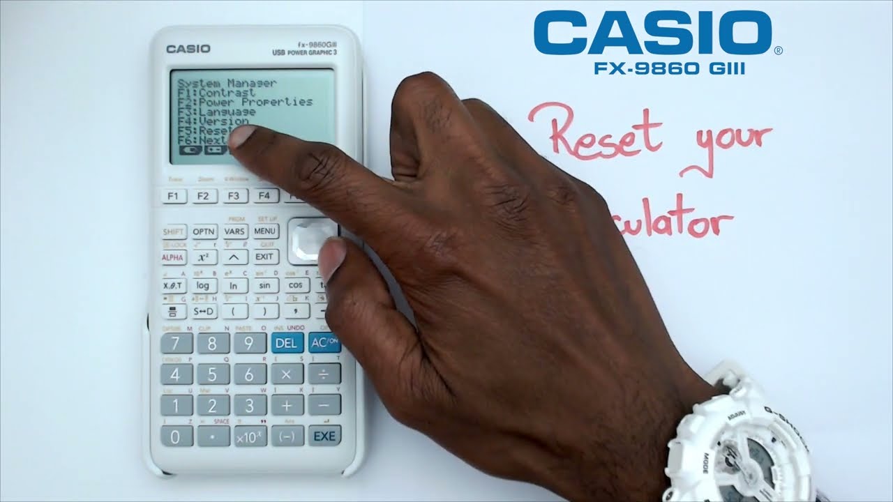 Как сбросить настройки графического калькулятора CASIO FX-9860 GIII