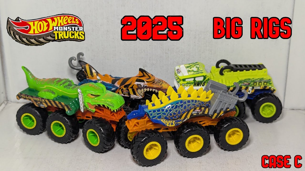 Распаковка и обзор Hot Wheels Monster Trucks Big Rigs Case C 2025 года