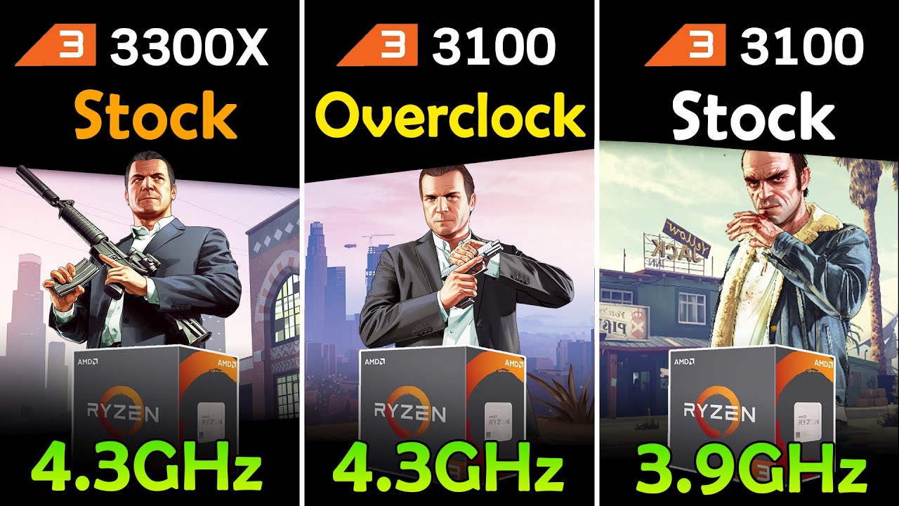 Ryzen 3 3300X Stock vs Ryzen 3 3100 Overclock vs Ryzen 3 3100 Stock | Test in 5 Games