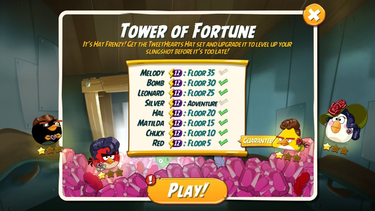 Tower of Fortune - Final Day for the Tweetheart Hat Set Rerun - Angry Birds 2