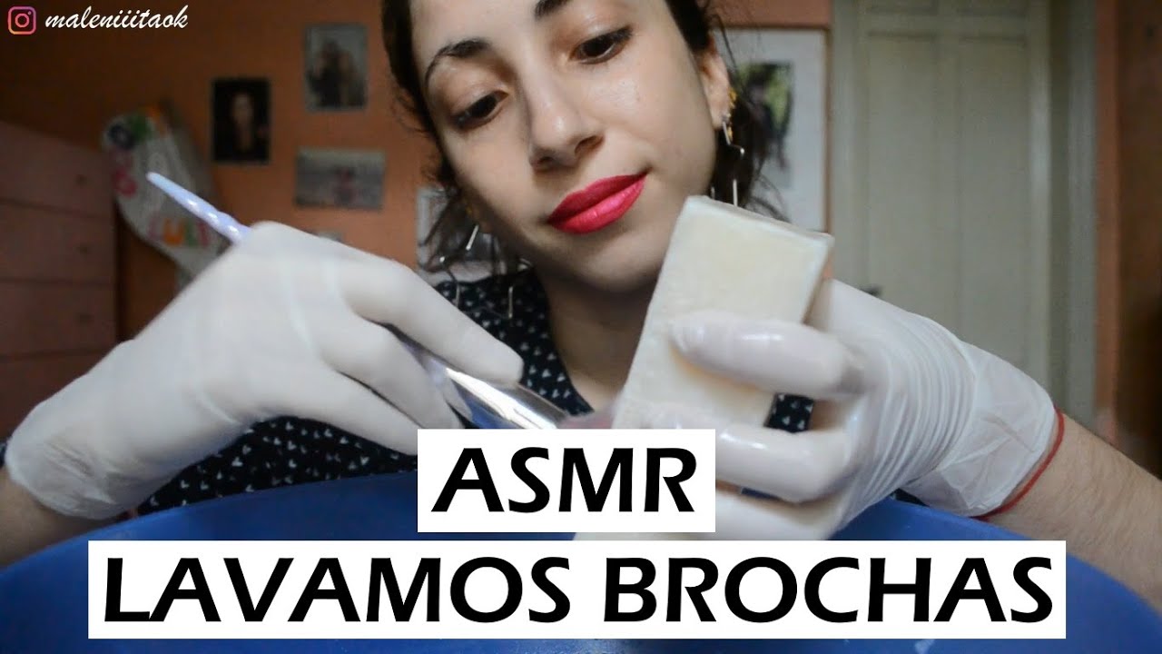 SEGUNDO INTENTO DE ASMR // LIMPIAMOS BROCHAS | Malenita