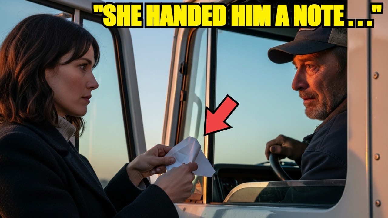 Trucker Stopped for a Woman Stranded at 3 AM — She Handed Him a Folded Paper and DISAPPEARED