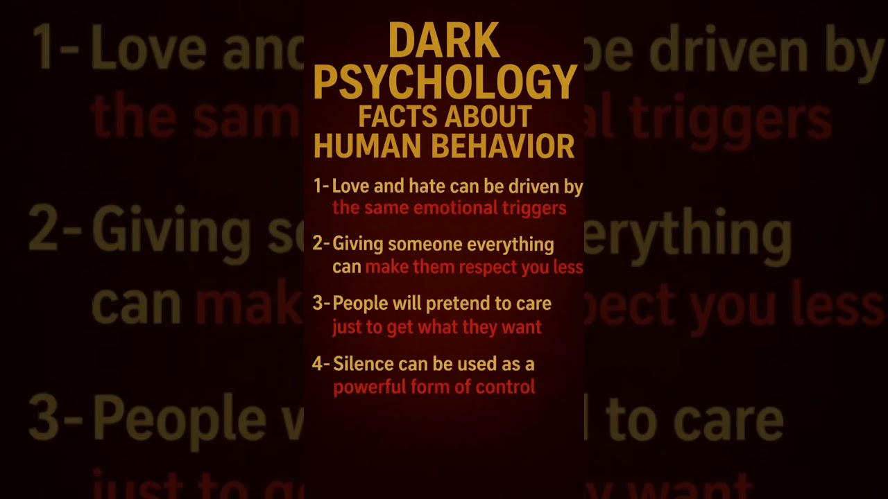 Dark Psychology Facts People Learn Too Late
